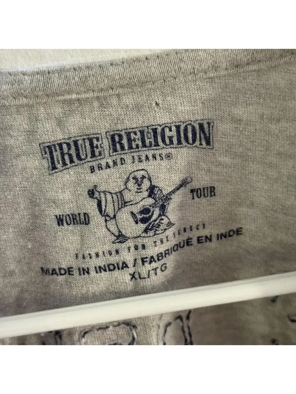 👕 True Religion Long Sleeve Rugby Polo Shirt Men’s XL Gray Y2K
